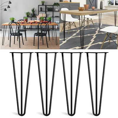 4x Hairpin Legs Hair Pin Legs Set For DIY Furniture Bench Desk Table 4''-28'' UK • £11.90