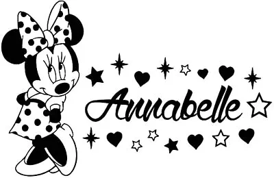 Vinyl Decal - Minnie Mouse (Customize With Name) Various Colors & Sizes • $8.50