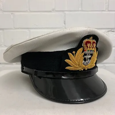 RN ROYAL NAVY OFFICERS PEAKED DRESS CAP - Size: 56cm  British Military Issue • £45