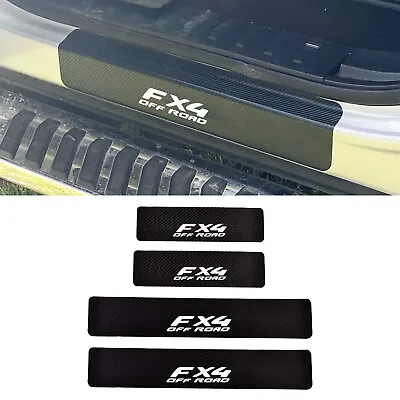 4 Pcs Carbon Fiber Leather Car Door Sill Protector For Ford Fx4 Super Duty F150 • $15.99