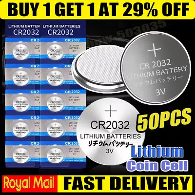 50PCS CR2032 Battery Lithium Coin Cell 2032 3V Battery Car Key Fobs Toys Remote • £3.52