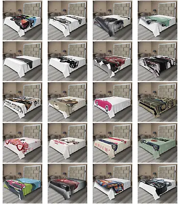 Ambesonne Cars Print Flat Sheet Top Sheet Decorative Bedding 6 Sizes • $22.99