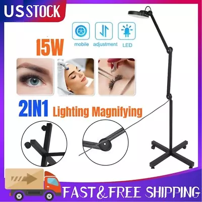 Stand Beauty Cosmetic Makeup 5xMagnifying Lighted Magnifier Light Floor LED Lamp • $44.64