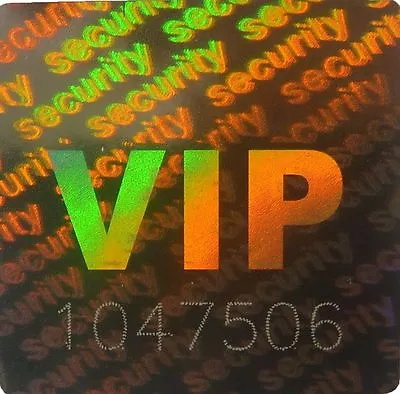 VIP Numbered Security Hologram Sticker Warranty Seal Labels Tamper Proof 20x20mm • £2.20