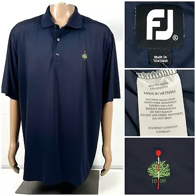 FOOTJOY Polyester & Spandex Polo Button Shirt MERION GOLF CLUB Blue  Size XL • $65