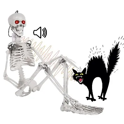 Halloween Hanging Posable Skeleton - 3FT Halloween Prop Skull With LED Glowin... • $37.74