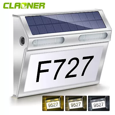 £11.89 • Buy Solar House Number Plaques Address Signs Door Numbers Light 3 Lighting Modes