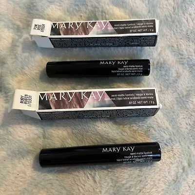 Mary Kay Semi Matte Lipstick ~ Limited Edition ~ Pink Rose & Ruby ~ Nib Lot Of 2 • $13.99