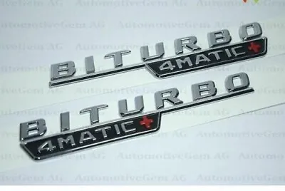 BITURBO 4MATIC+ Plus Fender AMG Emblem Chrome Logo Badge Nameplate For Mercedes • $14.99