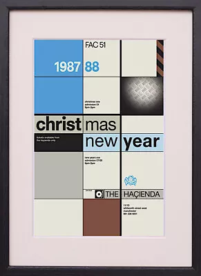 Hacienda - Fac 51 Christmas - New Year Party 1987-88 - Framed A3 In Mount • £38