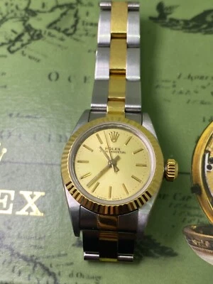 $5500 • Buy Rolex Ref 67000 2-Tone Champagne Dial Automatic Caliber 2130 Ladies' Watch