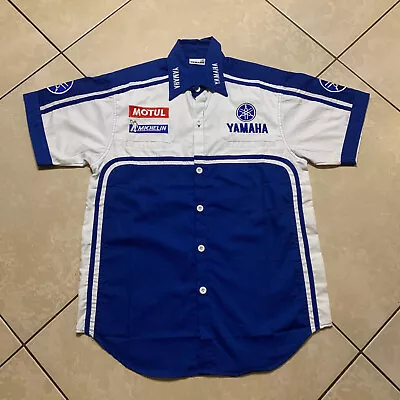 NWOT Yamaha Racing Mechanic Pit Crew Embroidered Button Shirt M Michelin Motul • $69.95