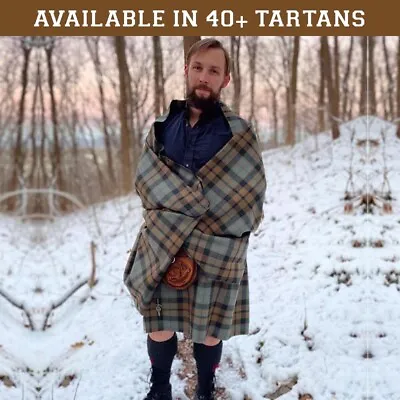 Traditional Scottish Vintage Great Kilts Men's Tartan Great Kilt 16th Century • $129