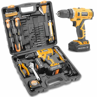 47Pcs 12V Cordless Drill Driver Set Household Hand Tool Kit W/ 2 Batteries • $89