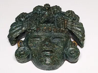 Vintage Aztec Mayan Ancient God Stone Face Wall Plaque • $15