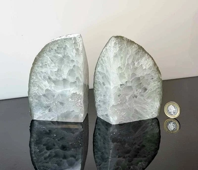 £31 • Buy AB12) Agate Quartz Crystal Bookends Natural
