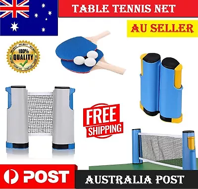 $21.99 • Buy Anywhere Retractable Table Tennis Net&Post Adjustable Replacement Ping Pong Net