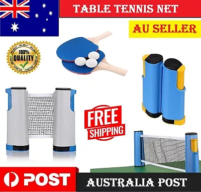 Anywhere Retractable Table Tennis Net&Post Adjustable Replacement Ping Pong Net • $20.99