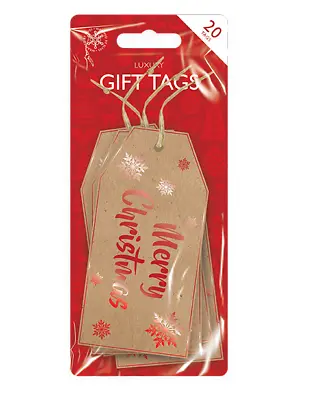 £2.99 • Buy Merry Christmas Kraft Tags Luxury XMAS Gift Tags 20 Handmade Cards 12cm X5.5cm