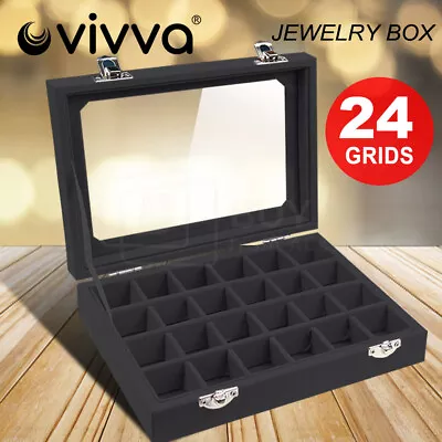 VIVVA Jewelry Earring  Ring Case Box Holder Organizer Storage Velvet Display • $11.96