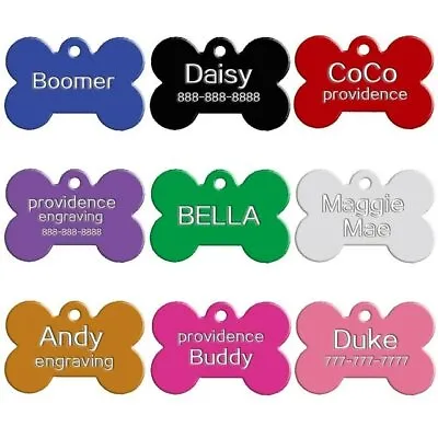 £2.69 • Buy Bone Engraved Dog/cat Id Name Tag Disc Personalised Cheap Pet Id Identity Tags