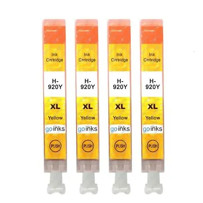 4 Yellow Printer Ink Cartridges For HP Officejet 6000 6500 6500A 7000 7500A • £10.35