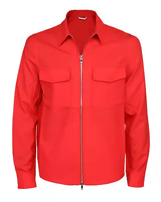 NWT MARCO PESCAROLO Shirt JACKET Urus Red 160s Wool Summer Luxury Italy 54 XL • $454.30