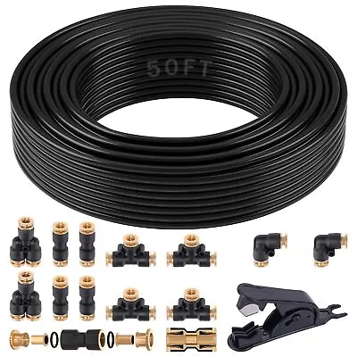 50 Ft Air Hose With 12 Pcs Dot Air Brake Line Fittings Kit 1/4  Quick Connect Fi • $34.62