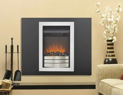 £342.90 • Buy ELECTRIC FIRE CHROME BLACK WALL MOUNTED Or INSET COAL FLAME REMOTE CONTROL BNIB