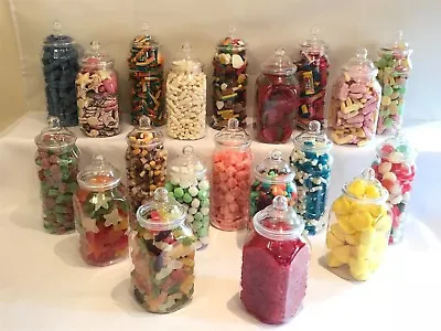 SLIGHT SECONDS Plastic Sweet Candy Jars Wedding Party Candy Buffet 10 To 100 • £69.65