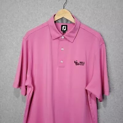 FootJoy FJ Golf Polo Shirt Mens Large Pink Maui Country Club Performance Stretch • $14.98