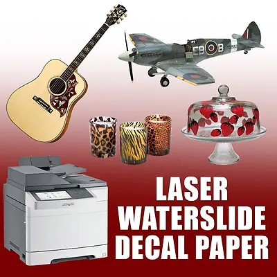 £45.53 • Buy Laser Water Slide Decal Paper 30 Sheets Mix Package 15 Clear 15 White 8.5x11