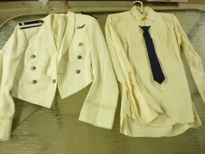 US AIR FORCE WHITE Mess Dress Jacket With White Shirt And Tie( 1950's) • $75