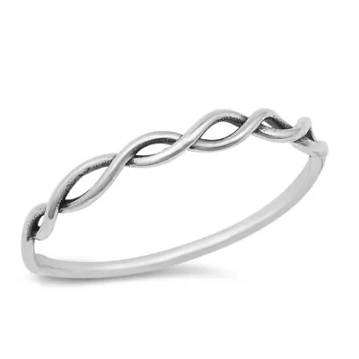 Twist Ring Genuine Solid Sterling Silver 925 Oxidized Face Height 2.5 Mm Size 5 • $9.32