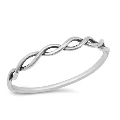 Twist Ring Genuine Solid Sterling Silver 925 Oxidized Face Height 2.5 Mm Size 8 • $9.98