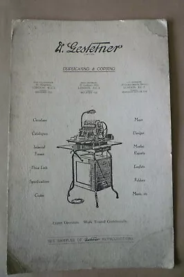£6 • Buy Undated Advertising Card Gestetner Duplicating & Copying