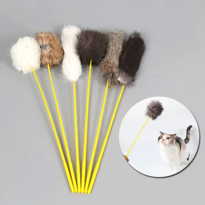 $1.10 • Buy 1PC Cat Feather Wand Stick Cat Teaser Kitten Interactive Play Toys Pet Supplies