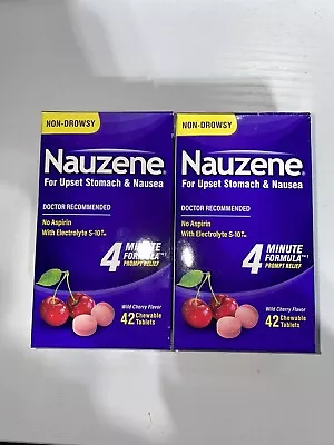 Nauzene Upset Stomach And Nausea 42 Tablets Wild Cherry NEW Exp 01/24 Lot Of 2 • $39.99