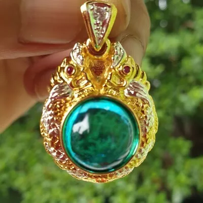 Naga Eye Green Phaya Nak Thai Buddha Amulet Pendant • $34.40