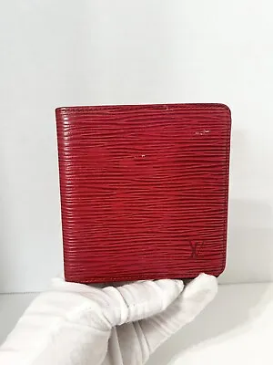 Louis Vuitton Epi PorteBillets 6 Cartes Bifold Red Wallet • $119.99