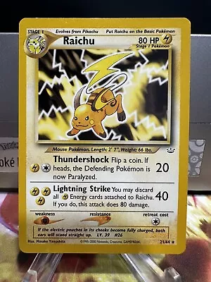 Pokémon TCG Raichu Neo Revalation Regular Rare NM • $3.83