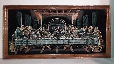 Vintage  LAST SUPPER  Paint By Number (?) Painting On Velvet Art 28  X 14  Jesus • $65