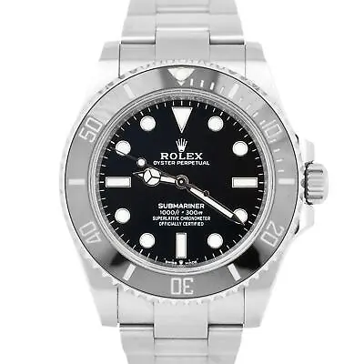 MINT Rolex Submariner 41mm No-Date Black Ceramic Stainless Steel Watch 124060 LN • $10693.93