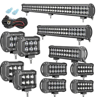 12  20  28 Inch LED Work Light Bar Pods Offroad Driving Spot Flood Combo SUV UTE • $46.98
