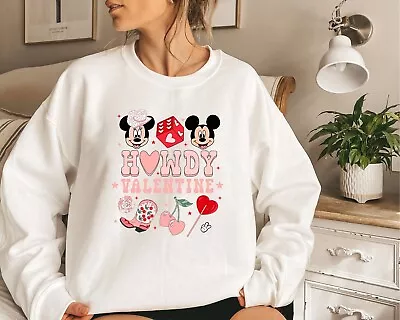 Howdy Valentine Heart Sweatshirt Disney Valentines Day Hoodie Gift For Her • $19.99