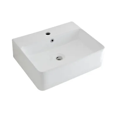 £109.99 • Buy Modern Rectangular Wall Hung 1 Tap Hole Countertop Basin Sink 520mm X 420mm