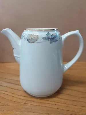 £8 • Buy Bridgwood Sampsonite 1Pint  White Leaves Gold Gilt Ceramic Tea/Coffee Pot 14x8cm