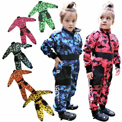 BOYS & Girls Kids Overalls BOILER SUIT CAMO Race Suit COVERALL Motocross • £19.99