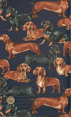 Realistic  DACHSHUNDS  BY TIMELESS TREASURE -GM-C 3190 - BTFQ - 18 X22  • $3.75