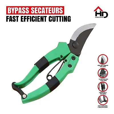 Heavy Duty Bypass Pruning Shears Secateurs Garden Trimmer Hand Pruner Scissors • £3.99